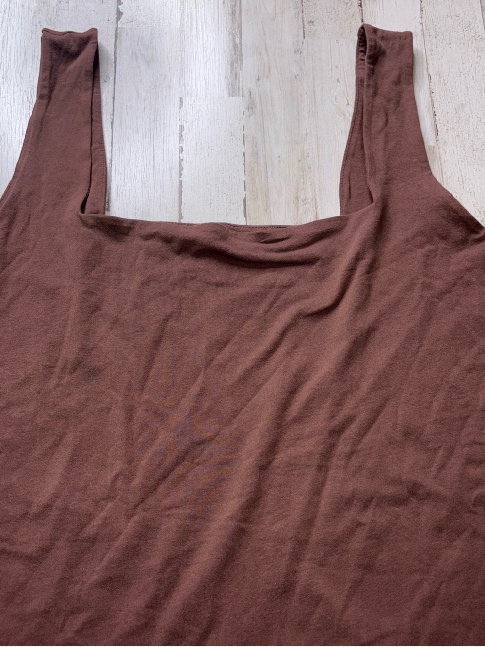 Old Navy Square Neck Tank Top Bodysuit Plus Size 4X Brown  Like New - Picture 9 of 15